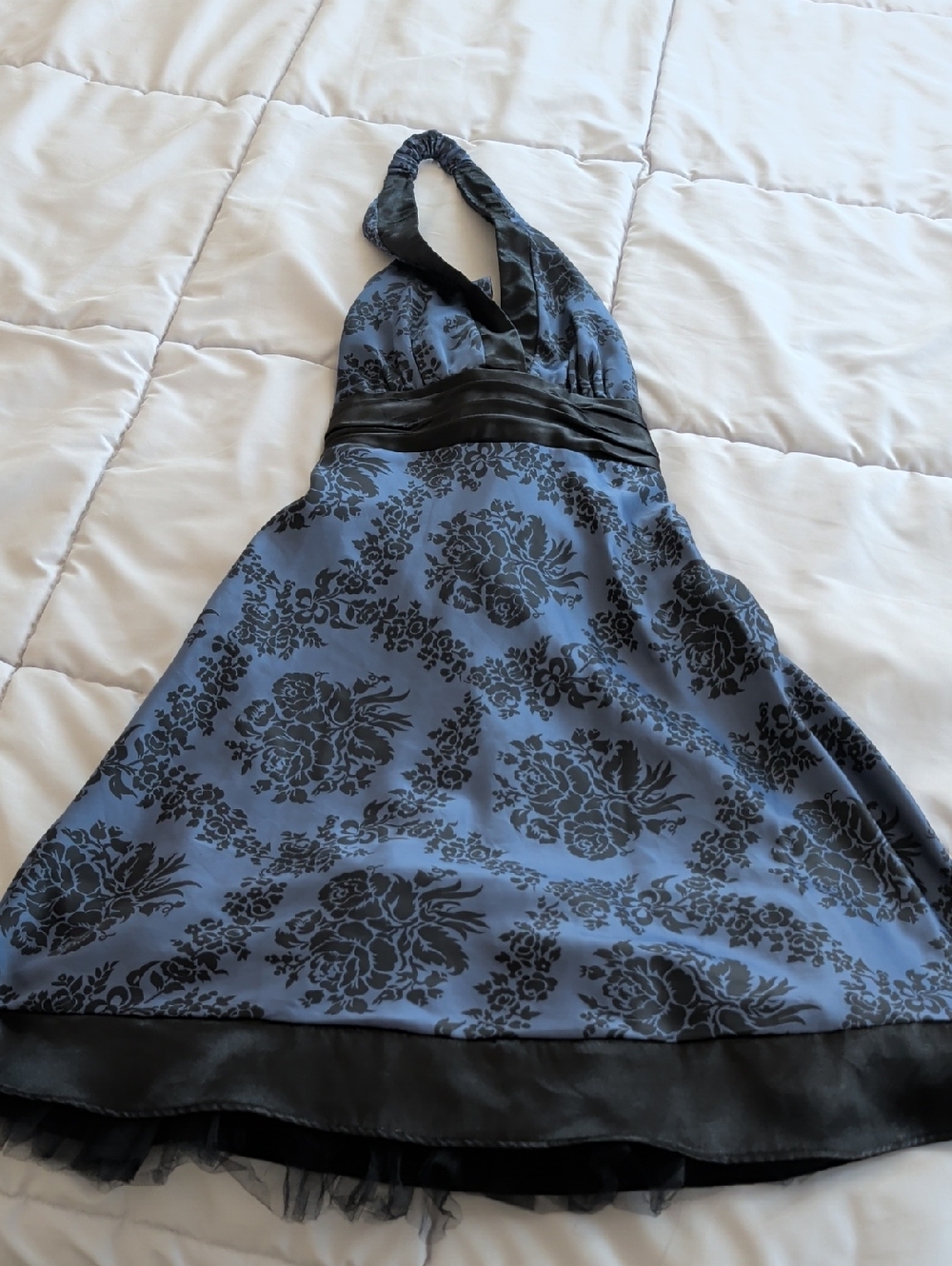 Teeze Me Navy Dress with Black Label Accent